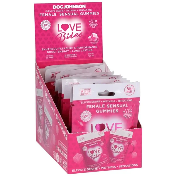 Love Bites Female Enhancement Fruity Juicy Sex Candy and Edible Gummies 12 Pouches