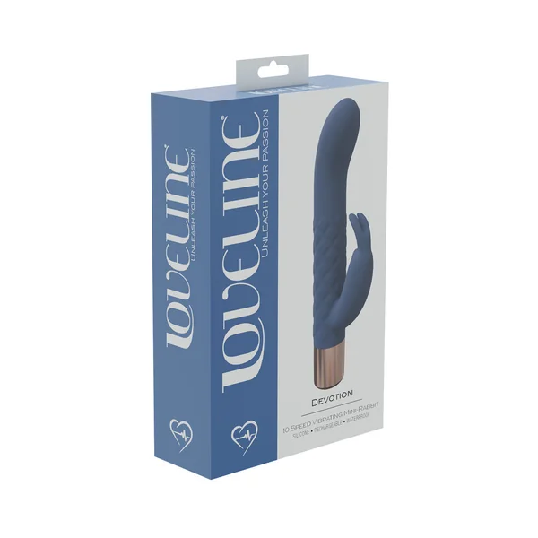 LoveLine Devotion 10 Speed Mini-Rabbit Silicone Rechargeable Waterproof Blue/Grey