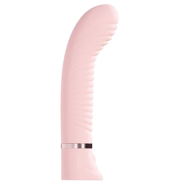 Loveline Divine 10 Function Rechargeable Silicone Ribbed G-Spot Vibrator – Pink
