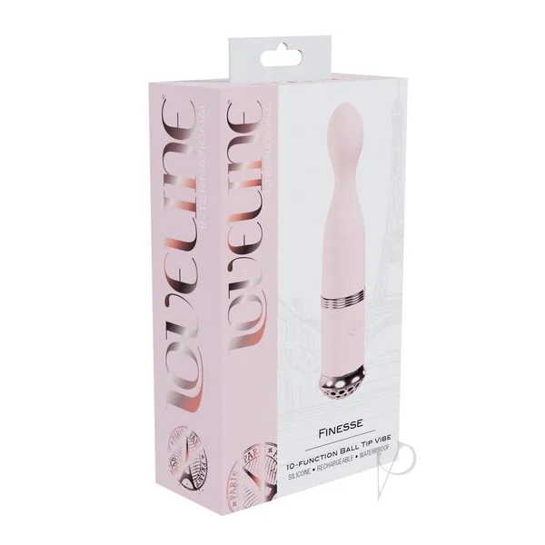 Loveline Finesse 10 Function Silicone Rechargeable Ball Tip Vibe - Pink