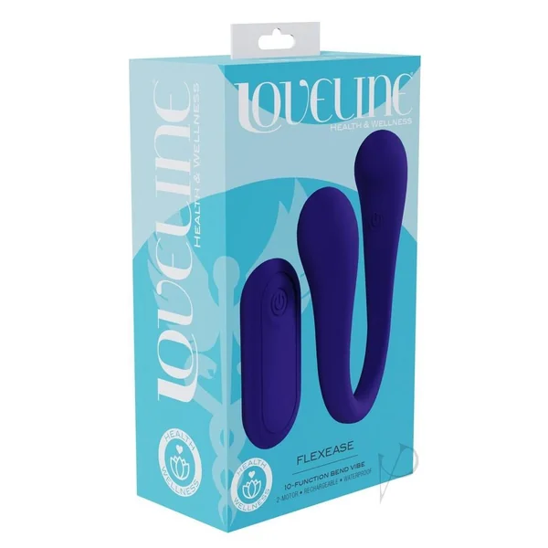 Loveline FlexEase Bend 10 Function Silicone Rechargeable Vibrator - Purple