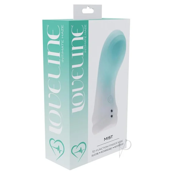 Loveline Mist 10 Function Rechargeable Silicone Finger Vibrator - Green