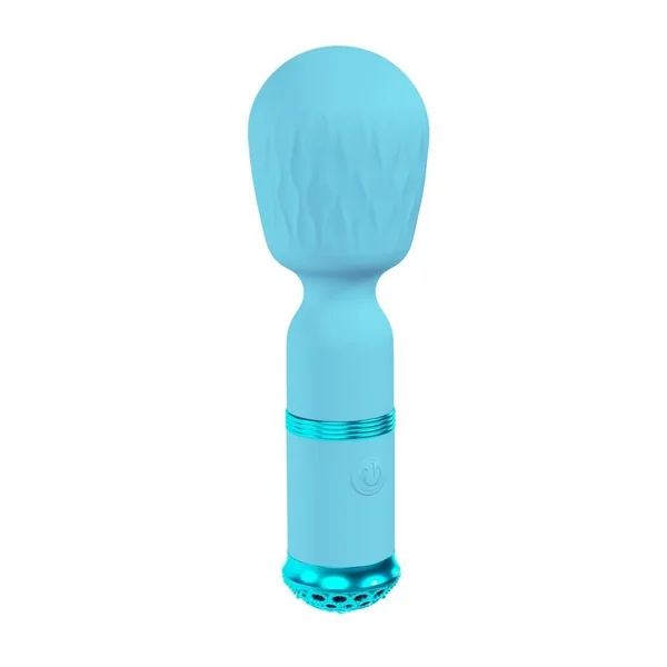 Loveline Velour 10 function Rechargeable Silicone MIni-Wand – Blue