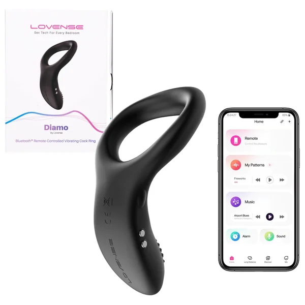 Lovense Diamo Bluetooth App Controlled Hands-free Wearable Vibrating Penis Ring