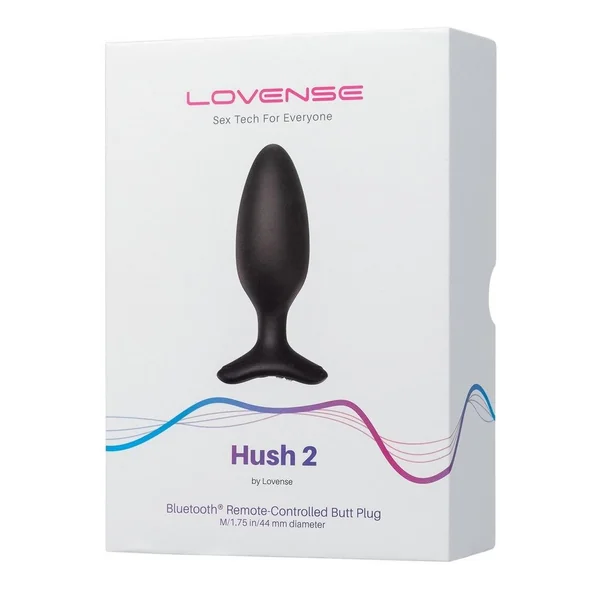 Lovense Hush 2 Rechargeable App Compatible Silicone Vibrating Anal Plug 1.75in - Black