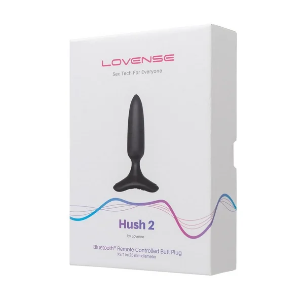 Lovense Hush 2 Rechargeable App Compatible Silicone Vibrating Anal Plug 1in - Black