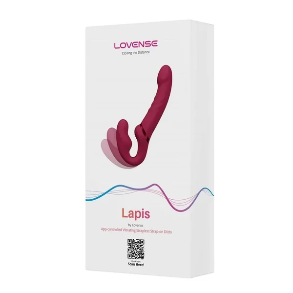 Lovense Lapis Rechargeable Silicone App Control Dual End Strapless Strap-On Vibrator