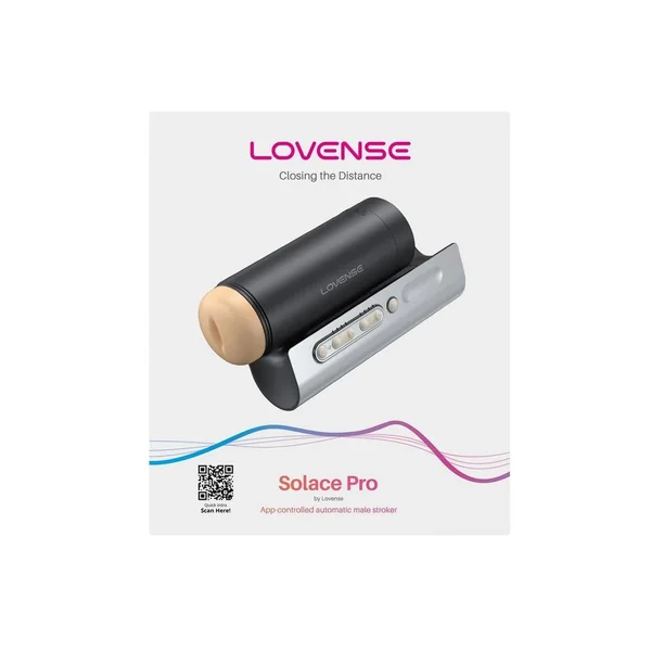 Lovense Solace Pro Rechargeable App Compatible Stroker - Black/Silver