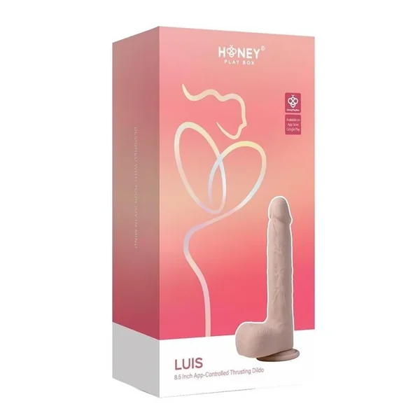 Luis App Controlled Real Thrusting Rechargeable Silicone Dildo with Clit Licker