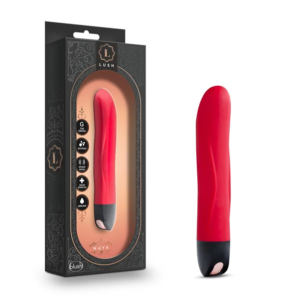 Lush Maya Rechargeable Silicone Slender Insertable Vibe - Scarlet