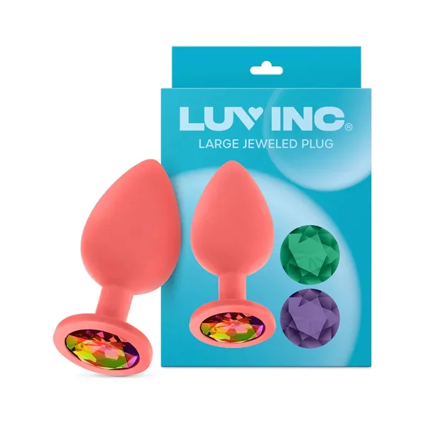 Luv Inc Jp33 Jeweled Large Plug Silicone with 3-Piece Interchangeable Gems
