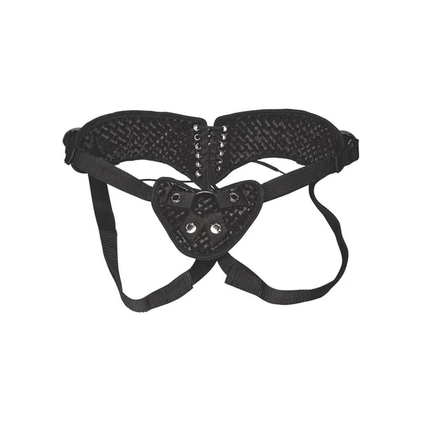 Lux Fetish Diamond Velvet Strap-On Corset Adjustable – Black