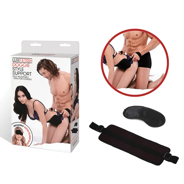 Lux Fetish Doggie Style Support Adjustable Bondage Gear – Black