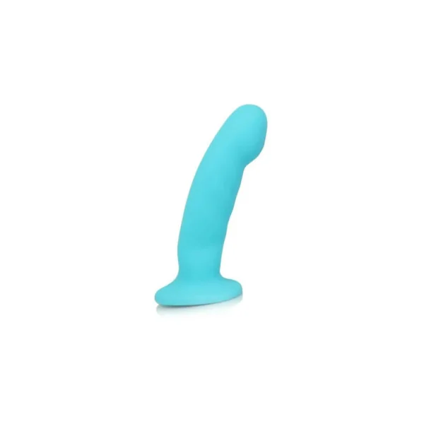 Luxe Cici 6.5 in. Curved Silicone Dildo, 6.0 Inch Insertable, 1.5 Inch Max Width, Blue