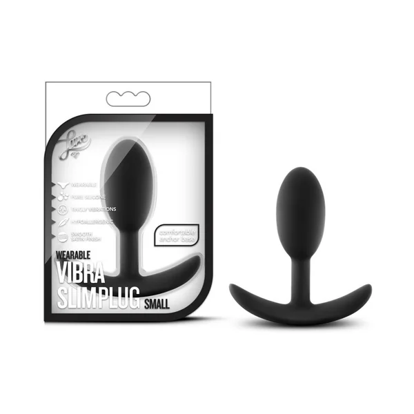 Luxe - Wearable Vibra Slim Plug - Small - Black