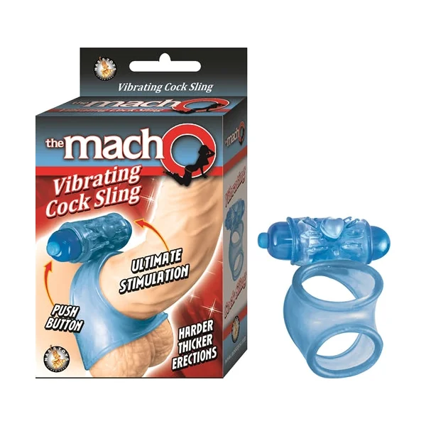 Macho Vibrating Cock Sling - Blue