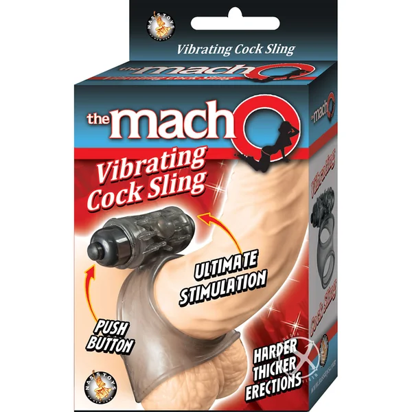 MachO Vibrating Cock Sling Cock Ring - Black