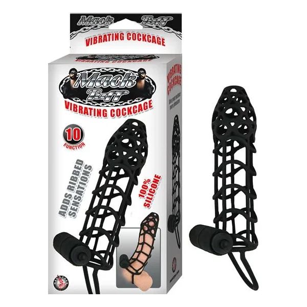 Mack Tuff Vibrating Cock Cage Black