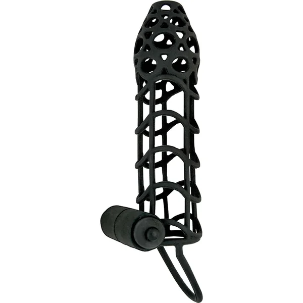 Mack Tuff Vibrating Silicone Cockcage Waterproof Black
