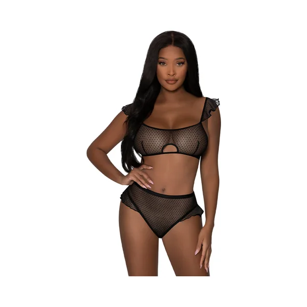 Magic Silk Girl Next Door Bralette & Panty Black S/m