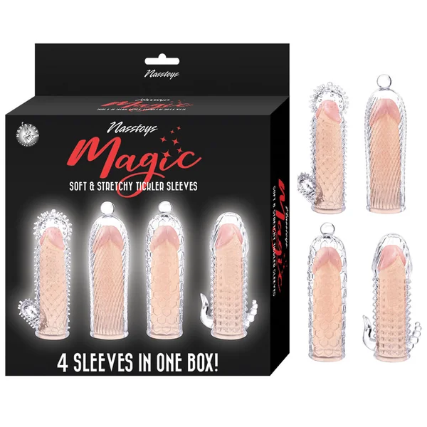 Magic Soft Stretchy Tickler Sleeves Kit Clear Penis Sleeves Set