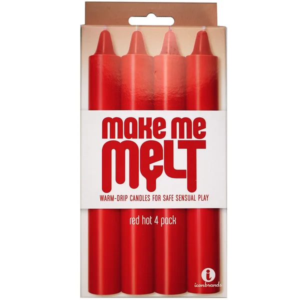 Make Me Melt Sensual Warm-Drip Candles 4 Pack Red Hot