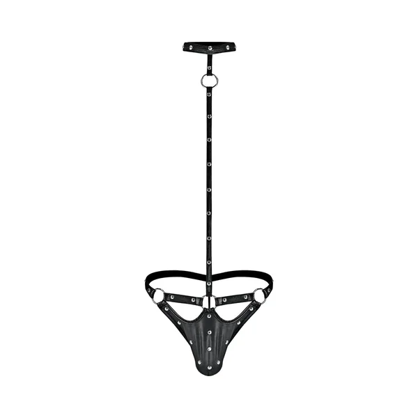 Male Power Fetish Tormentor Choker G-string Body Harness Black S/m