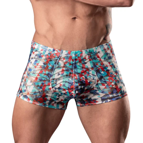 Male Power Your Lace Or Mine Pouch Short Geometric L