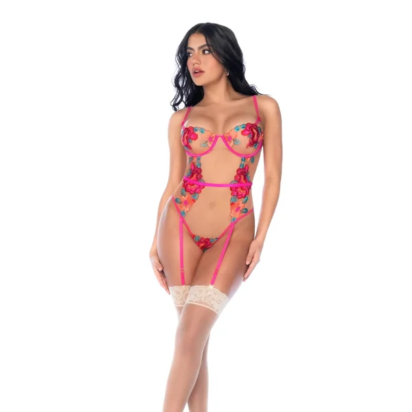 Mapale Lingerie 2025 Volume II – Floral Embroidered Mesh Teddy