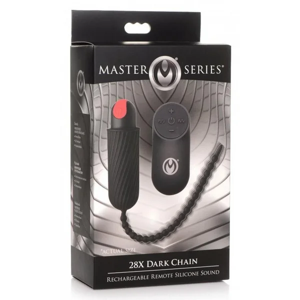 Master Series 28x Dark Chain Rechargeable Silicone Remote Control Urethral Sounding Chain