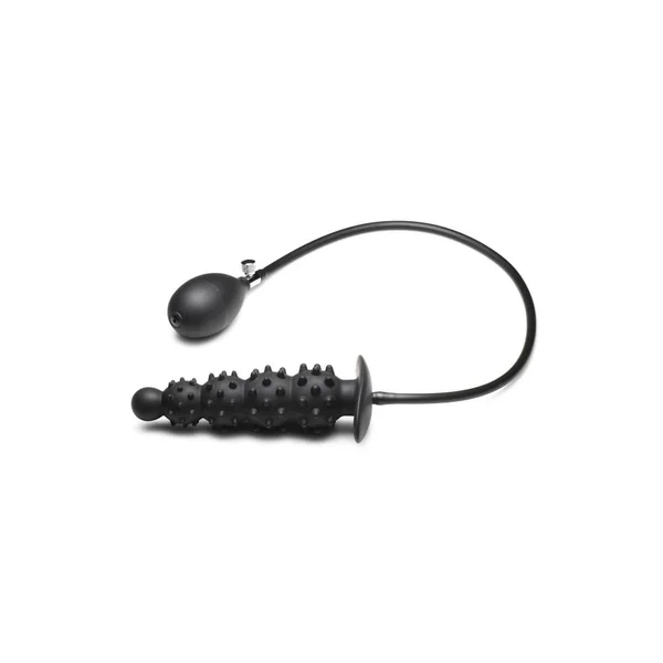Master Series Ass Puffer Nubbed Inflatable Silicone Anal Plug – Black
