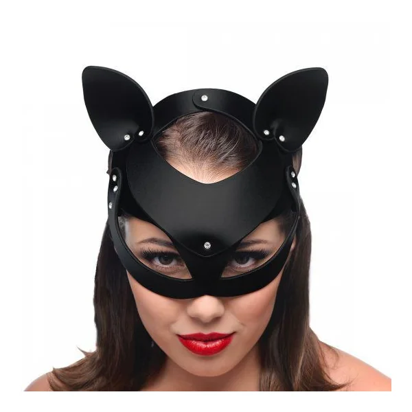 Master Series Bad Kitten Leather Cat Mask