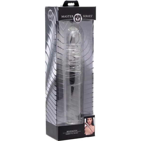 Master Series Behemoth Ribbed XL Dildo 12.25in – Glass