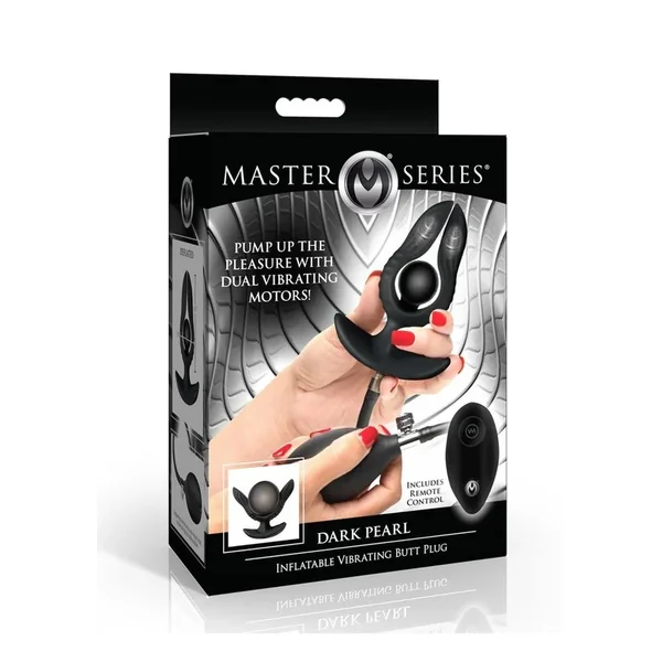 Master Series Dark Pearl Inflatable Rechargeable Vibrating Butt Plug