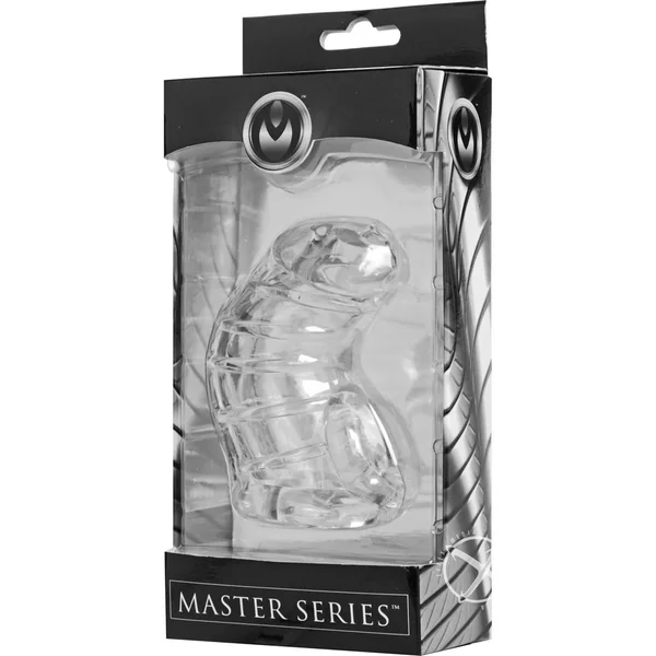 Master Series Detained Soft Chasity Cage Clear 4 Inch