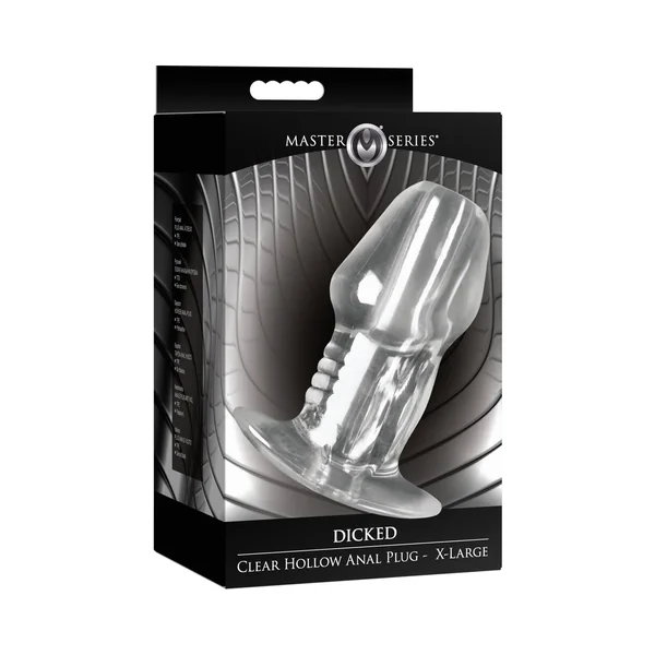 Master Series Dicked Clear Hollow Anal Plug XLarge