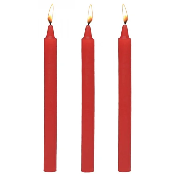 Master Series Fire Sticks Fetish Drip Candle Set Of 3 Red