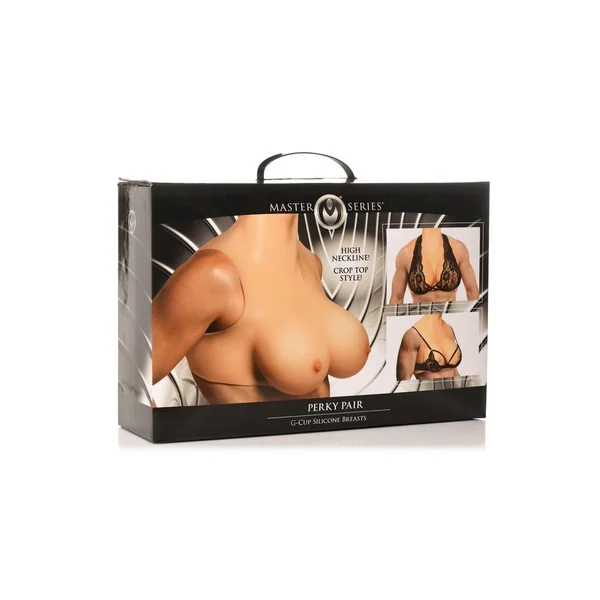 Master Series Perky Pair G-Cup Silicone Wearable Breast
