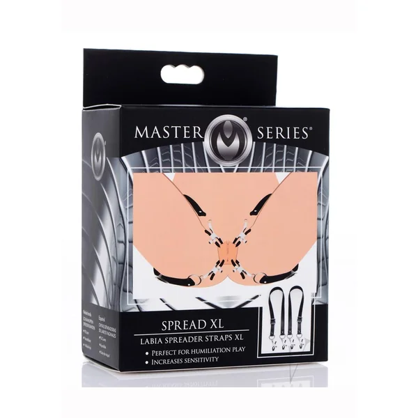 Master Series Spread Labia Spreader - Straps XLarge - Black