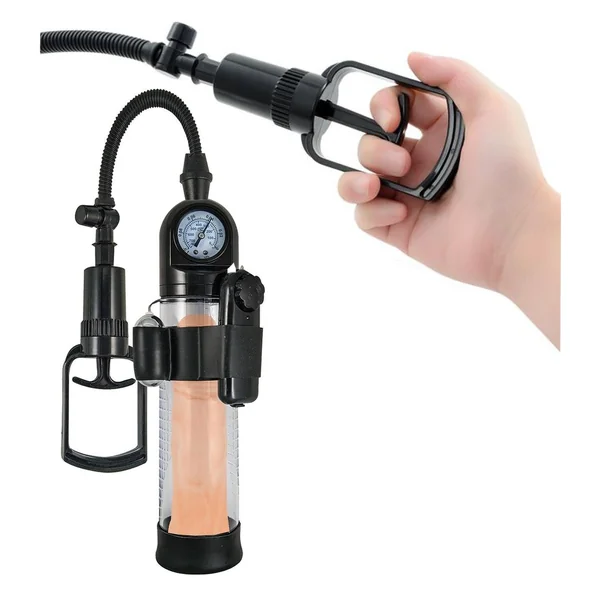 Maxx Gear Vibrating Vacuum Gauge Penis Pump Clear