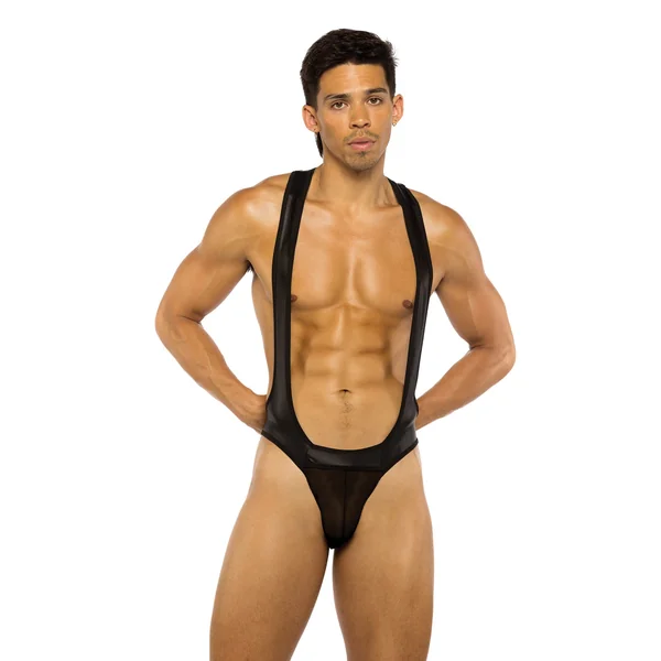 Men's Wrestling Jockstrap Singlet - Black MD