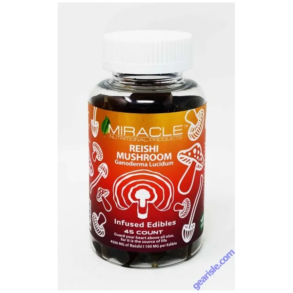 Miracle Reishi Mushroom Dietary Supplement 45 Gummies Bottle