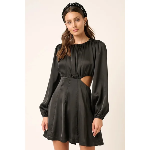 Mittoshop Satin Side Cutout Detail Mini Dress