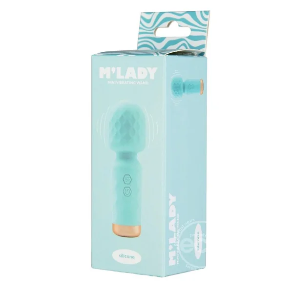 M'Lady Rechargeable Silicone Mini Vibrating Wand - Teal