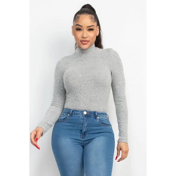 Mock Neck Long Sleeve Top