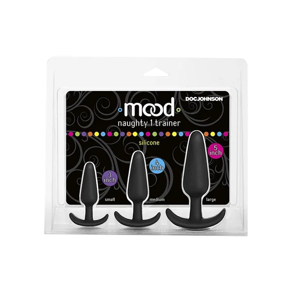 Mood Naughty 1 Trainer Silicone Anal Plug (3 Piece Set) - Black