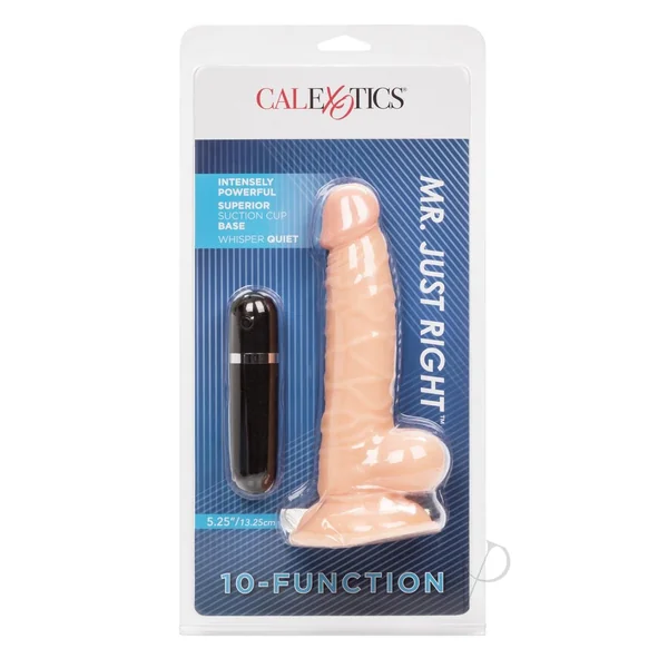 Mr Just Right Vibrating Dildo with Bullet 5.25in - Vanilla