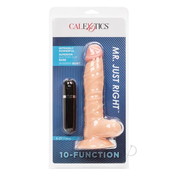 Mr Just Right Vibrating Dildo with Bullet 6.25in - Vanilla
