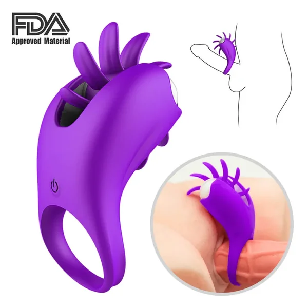 Multiple Vibration Rotation Penis Ring Prolong Ejaculation Sex Toy