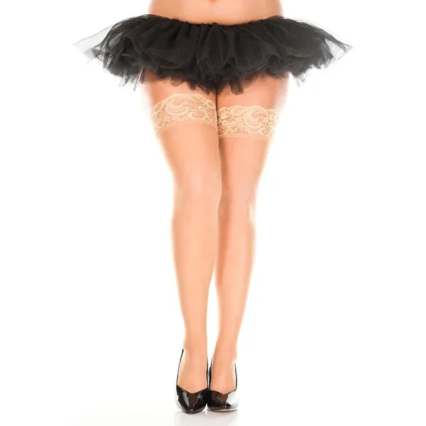 Music Legs Stay-Up Silicone Lace Top Thigh-High Stockings – Curvy